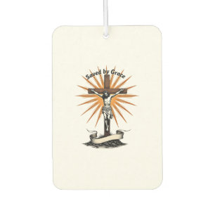 Jesus Cross Faith Vintage Engraving Christian Shir Car Air Freshener
