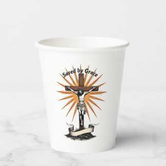 Jesus Cross Faith Vintage Engraving Christian Shir Paper Cups