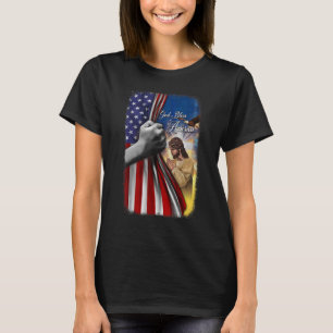 Jesus Cross Flag God Bless America T-Shirt