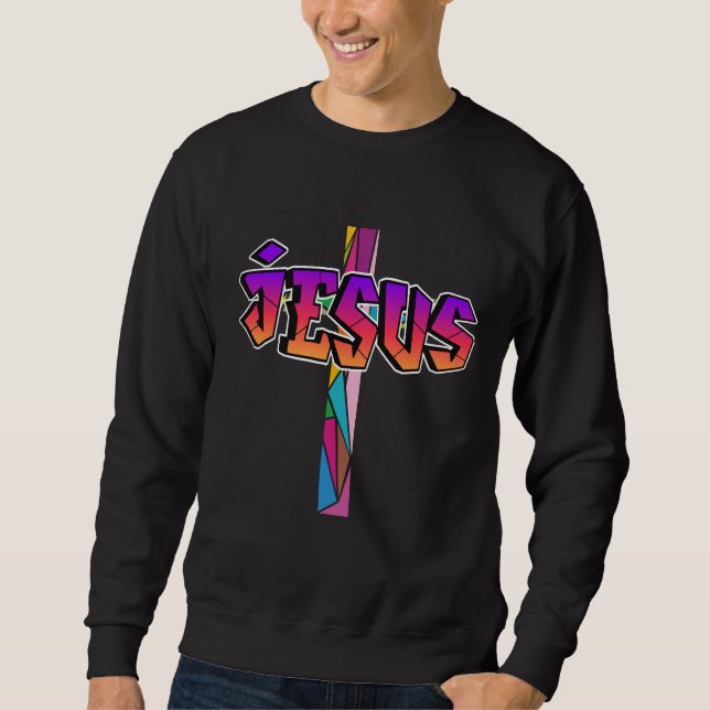 Jesus cross graffiti  sweatshirt (Front)