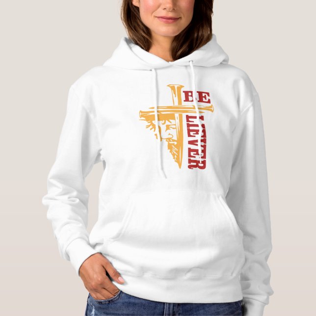 Jesus Cross Nail Design – Powerful Christian Hoodie (Front)