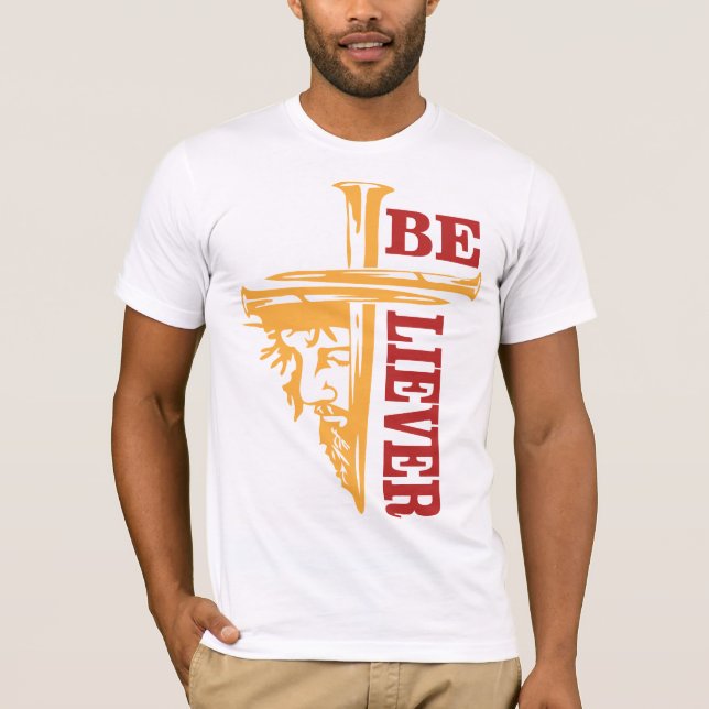 Jesus Cross Nail Design – Powerful Christian T-Shirt (Front)