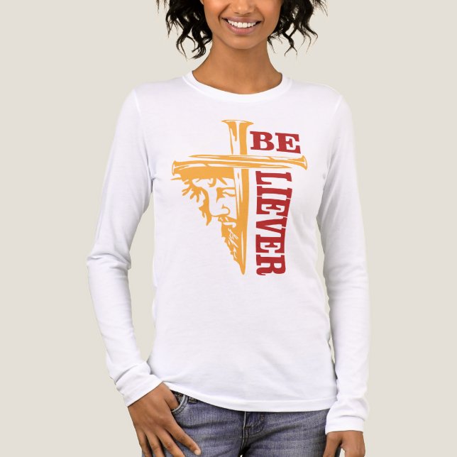 Jesus Cross Nail Design – Powerful Christian Tri-Blend Shirt (Front)