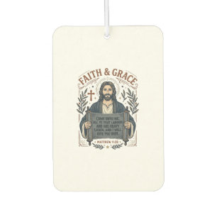 Jesus Cross Stitch Vintage Shirt Christian Graphic Car Air Freshener