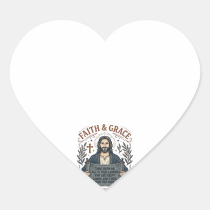 Jesus Cross Stitch Vintage Shirt Christian Graphic Heart Sticker