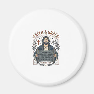 Jesus Cross Stitch Vintage Shirt Christian Graphic Magnet