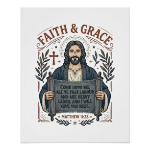 Jesus Cross Stitch Vintage Shirt Christian Graphic Poster