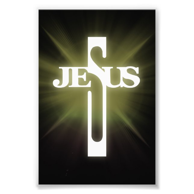 Jesus Cross Tex Photo Print (Front)