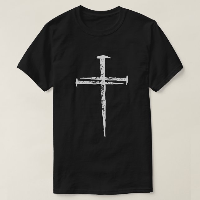 Jesus Cross Three Nails Christian Vintage  T-Shirt (Design Front)