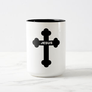 JESUS CROSS Two-Tone COFFEE MUG