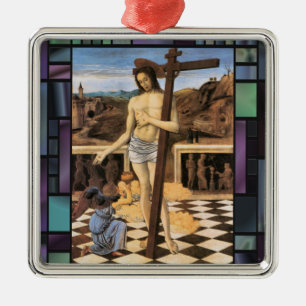 Jesus Cross Vintage Art Bellini Ornament