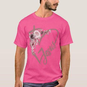 Jesus Cross With Flowers -Pastel T-Shirt