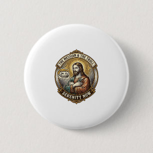 Jesus Crossing Arms Internet Troll Face Emoji Humo 6 Cm Round Badge