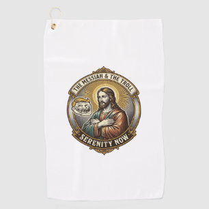 Jesus Crossing Arms Internet Troll Face Emoji Humo Golf Towel