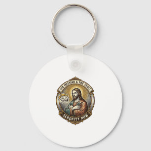 Jesus Crossing Arms Internet Troll Face Emoji Humo Key Ring