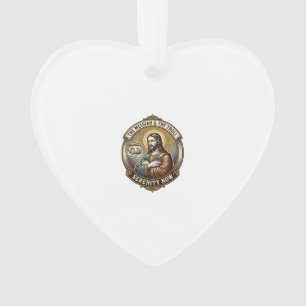 Jesus Crossing Arms Internet Troll Face Emoji Humo Ornament