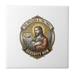 Jesus Crossing Arms Internet Troll Face Emoji Humo Tile