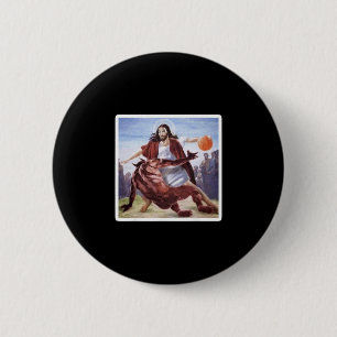 Jesus Crossing Up Satan Sketll 6 Cm Round Badge