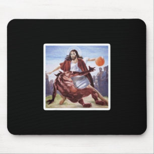 Jesus Crossing Up Satan Sketll Mouse Pad