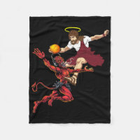 Jesus Crossing Up The Devil Bysketbyll Player Dunk