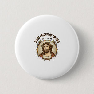 Jesus Crown Of Thorns Botanical Jesus Crown Thorns 6 Cm Round Badge