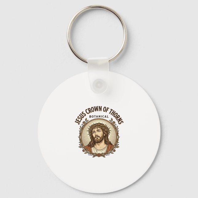 Jesus Crown Of Thorns Botanical Jesus Crown Thorns Key Ring (Front)