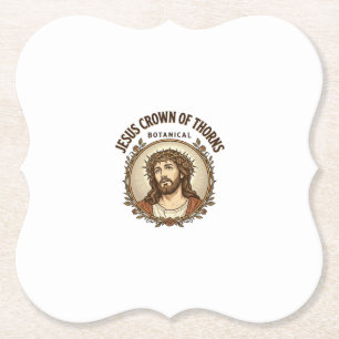 Jesus Crown Of Thorns Botanical Jesus Crown Thorns Paper Coaster