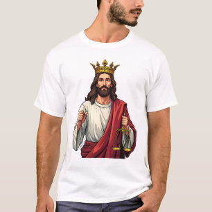 Jesus Crowned Justice Vintage Engraving Tee