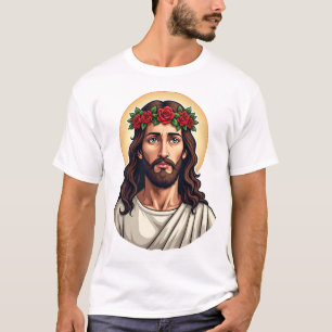 Jesus Crowned Rose Vintage Engraving Shirt 2