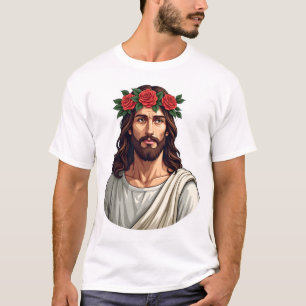 Jesus Crowned Rose Vintage Engraving Shirt 2