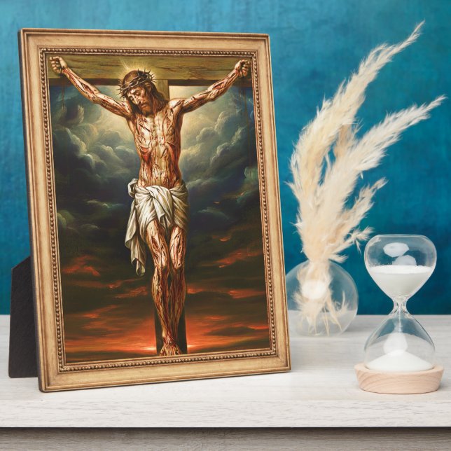 Jesus Crucified for Our Sins Realistic Plaque (Side)
