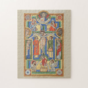 Jesus Crucified Mediaeval illumination Jigsaw Puzzle