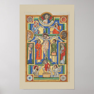 Jesus Crucified Mediaeval illumination Poster