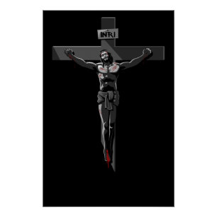 Jesus Crucifixion in Art Noir Poster