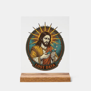 Jesus Crushed USB Flash Drive Lost Data Humor_1 Acrylic Sign