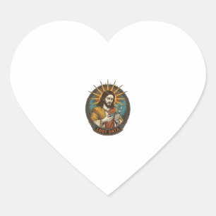 Jesus Crushed USB Flash Drive Lost Data Humor_1 Heart Sticker