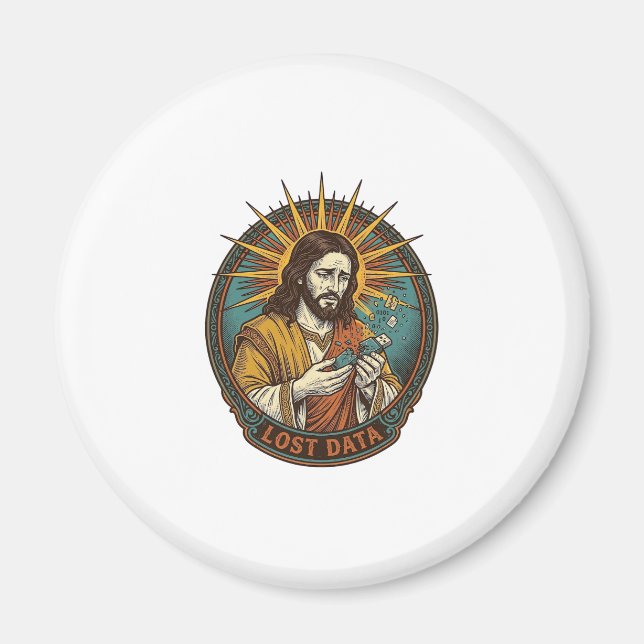 Jesus Crushed USB Flash Drive Lost Data Humor_1 Magnet (Front)