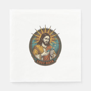 Jesus Crushed USB Flash Drive Lost Data Humor_1 Napkin