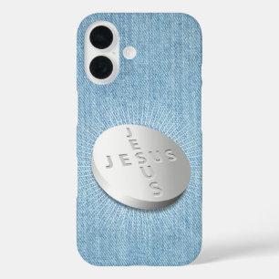 Jesus Cures Pill Christian Religious Denim Jeans iPhone 16 Case