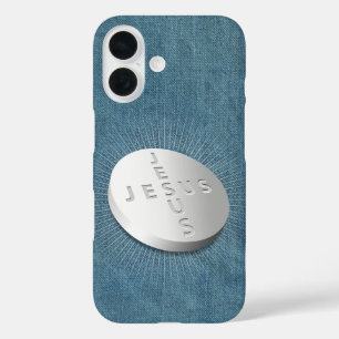 Jesus Cures Pill Christian Religious Faith Denim iPhone 16 Case