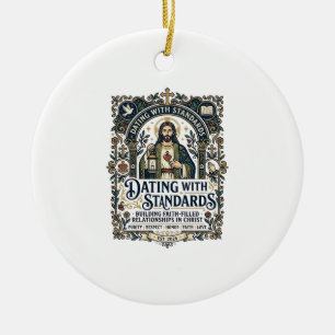 Jesus Dating Christian Relationship Humour Shirt F Ceramic Tree Decoration