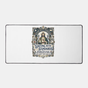 Jesus Dating Christian Relationship Humour Shirt F Desk Mat