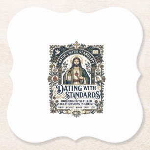 Jesus Dating Christian Relationship Humour Shirt F Paper Coaster