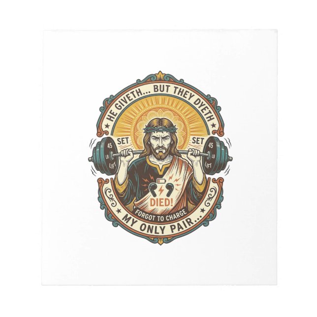Jesus Dead Headphones Mid Set Silent Workout Gym H Notepad (Front)