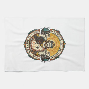 Jesus Dead Headphones Mid Set Silent Workout Gym H Tea Towel