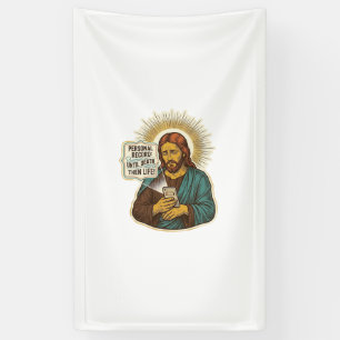 Jesus Dead Phone No Music Heavy Lift Gym Humor_1 Banner