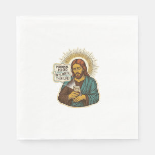 Jesus Dead Phone No Music Heavy Lift Gym Humor_1 Napkin