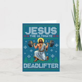 Jesus Deadlifter Christian Gym Ugly Faith Design Card