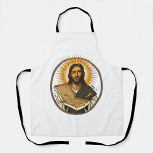 Jesus Deceived By Empty Pizza Box Party Food Humor Apron