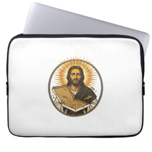 Jesus Deceived By Empty Pizza Box Party Food Humou Laptop Sleeve